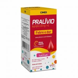 Pralívio 100mg/ml Tutti Frutti Caixa 20ml Suspensão Oral