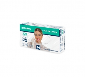 INOVEN LUVA PROCEDIMENTO LATEX COM PO TAMANHO M x 100