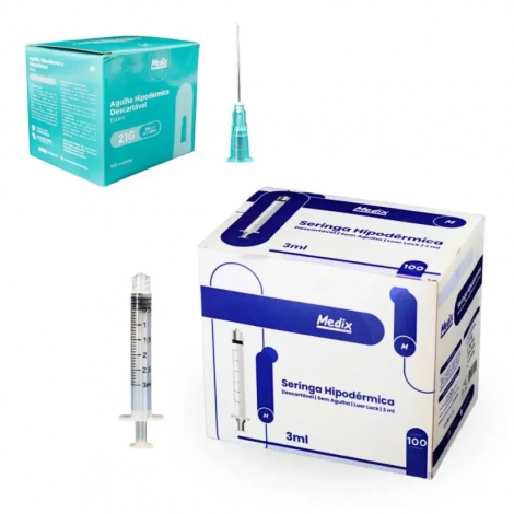 MEDIX SERINGA 3ML SEM AGULHA LUER LOCK x 100