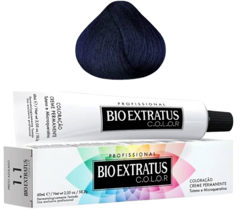 BIO EXTRATUS COLOR CREME PERMANENTE 1.1 PRET AZULADO - A010272