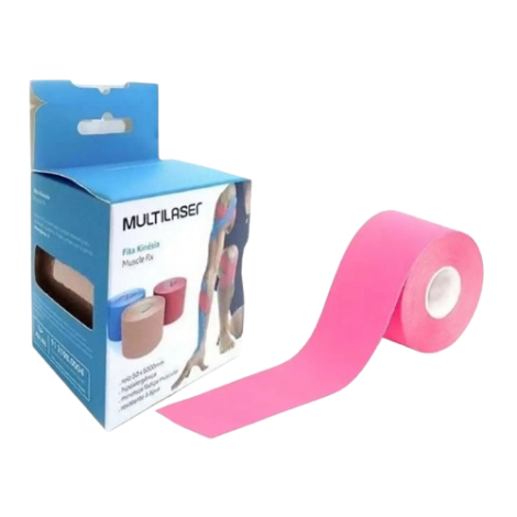 FITA KINESIO ROLO 5 CM X 5 MTS ROSA - A011477
