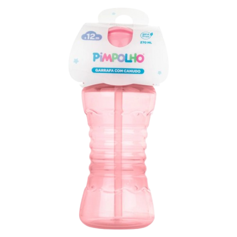 PIMPOLHO GARRAFA COM CANUDO ROSA - A010740